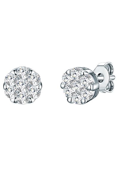 Trilani Silberohrstecker Ohrstecker Sterling Silber Zirkonia weiß