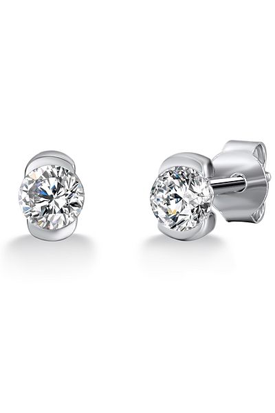 Trilani Silberohrstecker Ohrstecker Sterling Silber Zirkonia weiß