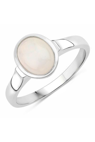 Rafaela Donata Edelsteinring Ring Sterling Silber Opal weiß