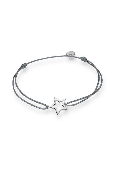 Glanzstücke München Textilarmband Armband Sterling Silber Textil (grau)