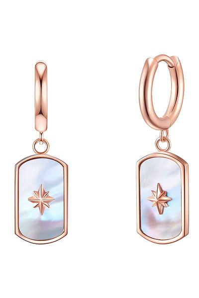 Valero Pearls Edelstahlohrhänger Ohrhänger Edelstahl roségold Perlmutt