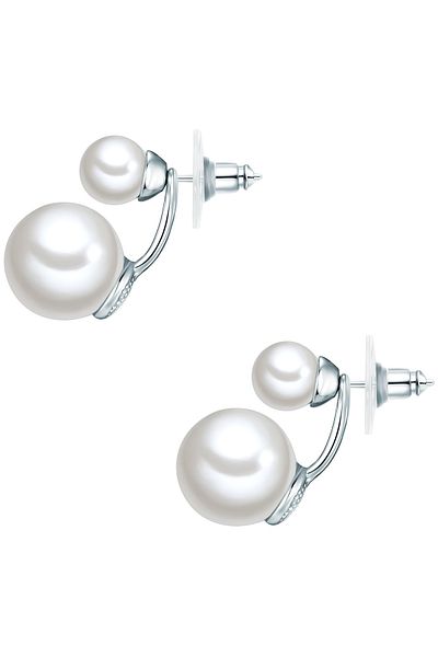 Lulu & Jane Perlenohrstecker Ohrstecker Muschelkernperle weiß