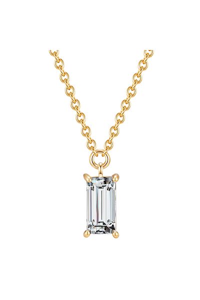 Glanzstücke München Silberhalskette Kette ve Anhänger Sterling Silber gelbgold Zirkonia weiß