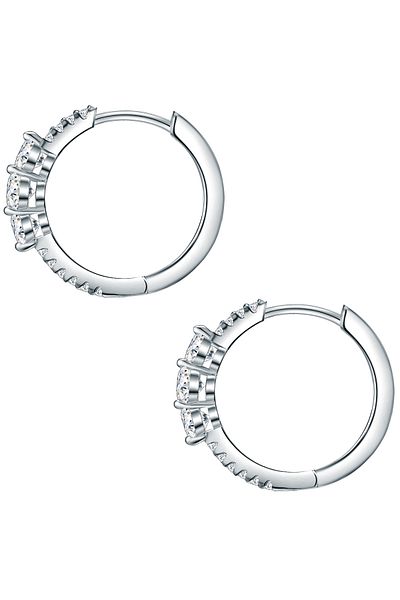 Trilani Silberohcreolen Creolen Sterling Silber Zirkonia weiß