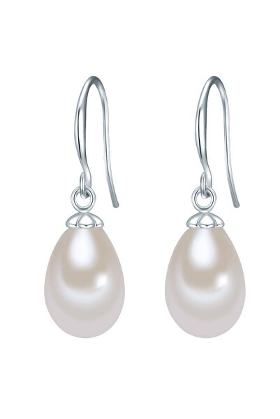 Lulu & Jane Perlenohrhänger Ohrhänger Muschelkernperle weiß