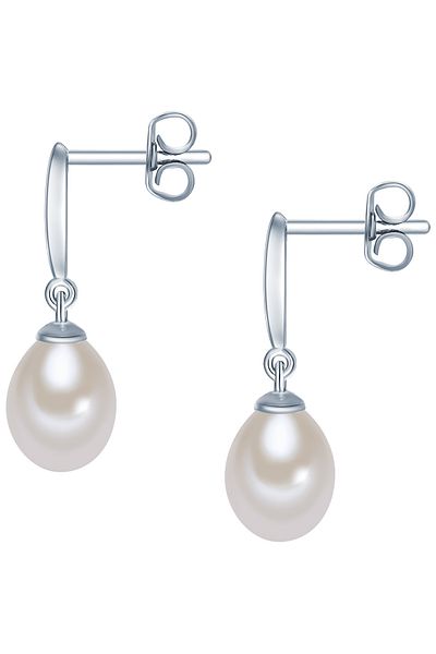 Valero Pearls Perlenohrstecker Ohrstecker Sterling Silber Süßwasser-Zuchtperle weiß