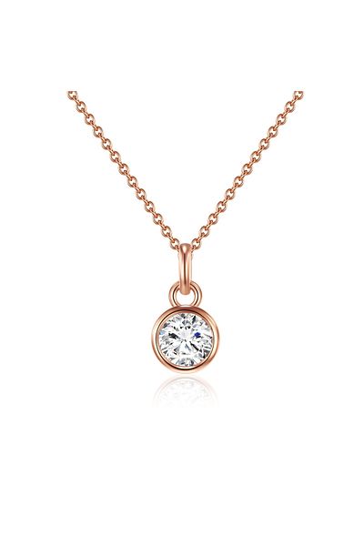 Rafaela Donata Silberhalskette Kette mit Anhänger Sterling Silber roségold Zirkonia weiß