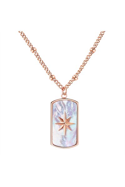 Valero Pearls Edelstahlhalskette Kette Edelstahl roségold Perlmutt