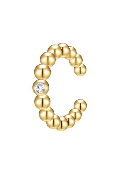 Lulu & Jane Diamantohrklemmen Ohrklemmen Sterling Silber gelbgold Diamant weiß