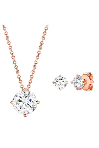 Rafaela Donata Perlenarmband Set (Kette+Ohrstecker) 
Sterling Silber roségold verziert mit Kristallen von Swarovsk