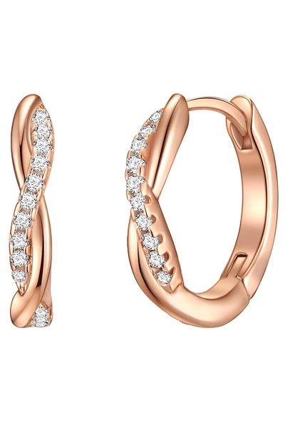 Rafaela Donata Silberohrcreolen Klappcreolen Sterling Silber roségold Zirkonia weiß