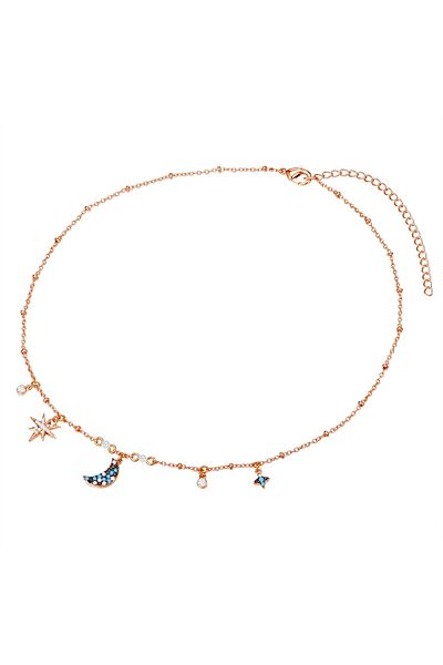 Lulu & Jane Kette mit Kristallen von Swarovski® Kette roségold verziert mit Kristallen von Swarovski® bunt