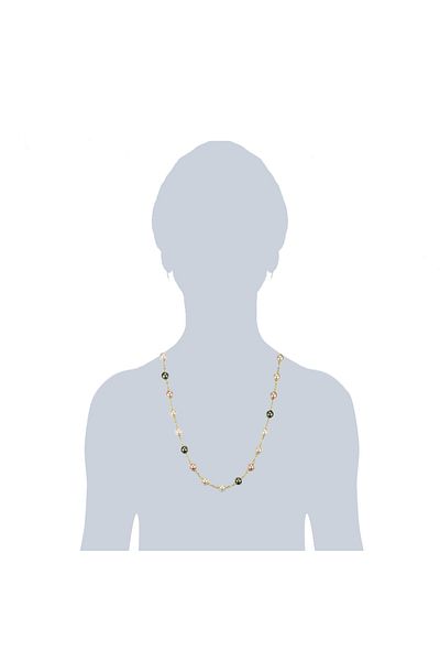 Lulu & Jane Modeschmuckhalskette Kette gelbvergoldet synthetische Perle weiss grau cremeweiß kayısı