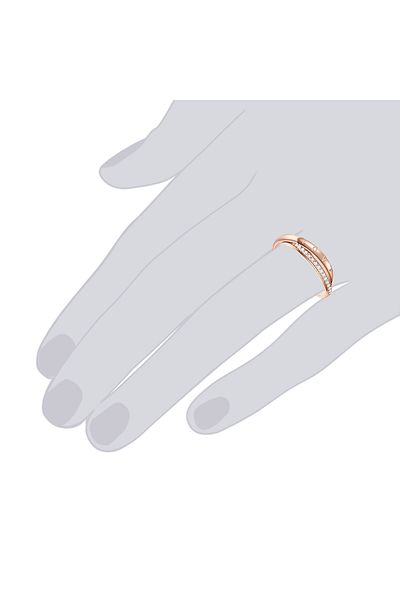 Lulu & Jane Silberring Yüzük Sterling Silber rosegold Zirkonya weiß
