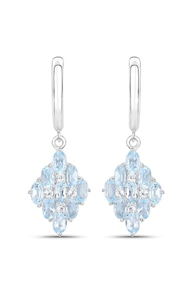 Rafaela Donata Edelsteinohrhänger Ohrhänger Sterling Silber Blautopas