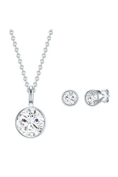 Rafaela Donata Ohrstecker mit Kristallen von Swarovski® Set (Kette+Ohrstecker) Sterling Silber verziert mit Kristal