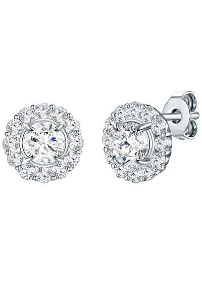 Trilani Silberohrstecker Ohrstecker Sterling Silber Zirkonia weiß