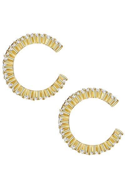 Glanzstücke München Silberohrklemmen Ohrklemmen Sterling Silber gelbgold Zirkonia weiß