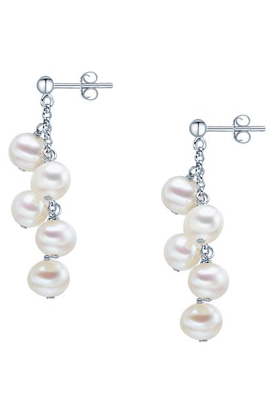 Valero Pearls Perlenohrstecker Ohrstecker Sterling Silber Süßwasser-Zuchtperle weiß