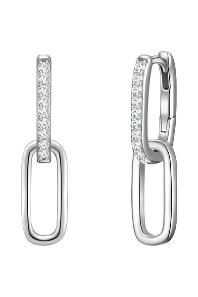 Glanzstücke München Silberohrcreolen Creolen Sterling Silber Zirkonia weiß