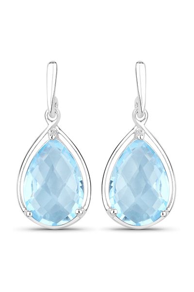Rafaela Donata Edelsteinohrhänger Ohrhänger Sterling Silber Blautopas