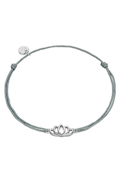 Glanzstücke München Textilarmband Armband Sterling Silber Textil (grau)