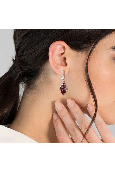 Rafaela Donata Edelsteinohrhänger Ohrhänger Sterling Silber Granat