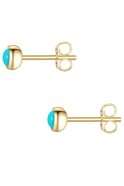 Glanzstücke München Silberohrstecker Ohrstecker Sterling Silber gelbgold Türkis (rek.)