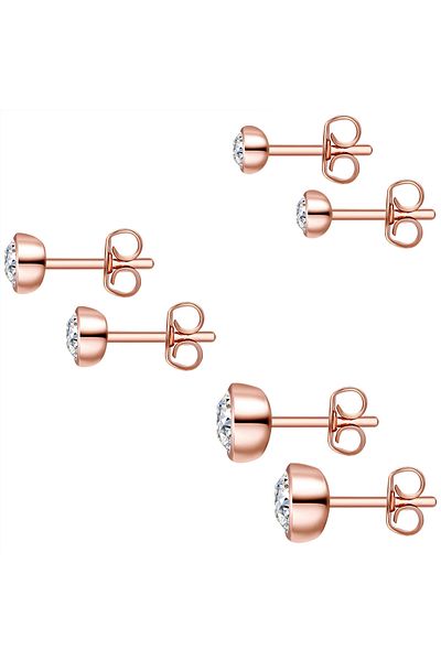 Rafaela Donata Ohrstecker mit Kristallen von Swarovski® 3er Set Ohrstecker Sterling Silber verziert mit Kristallen