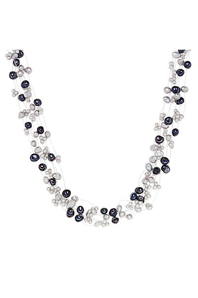 Valero Pearls Perlenhalskette Kette Sterling Silber Süßwasser-Zuchtperle multicolor