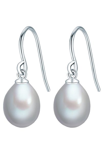 Valero Pearls Perlenohrhänger Ohrhänger Sterling Silber Süßwasser-Zuchtperle silbergrau