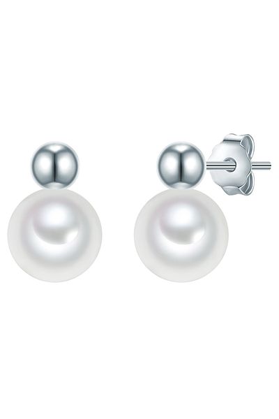 Valero Pearls Perlenohrstecker Ohrstecker Sterling Silber Süßwasser Zuchtperle weiß