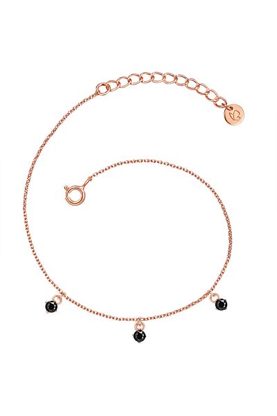 Glanzstücke München Silberarmband Armband Sterling Silber rosévergoldet Spinell schwarz