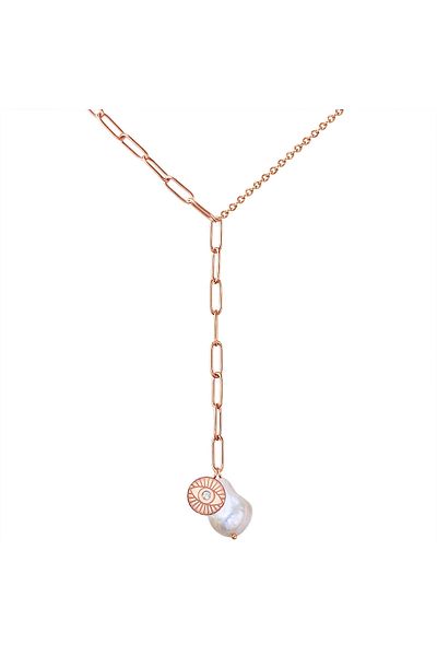 Valero Pearls Edelstahlhalskette Kette Edelstahl roségold Süßwasser-Zuchtperle weiß Preciosa weiß