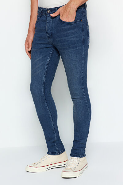 Trendyol Collection Indigó rugalmas szövet farmer Skinny Slim Fit farmer TMNAW20JE0407