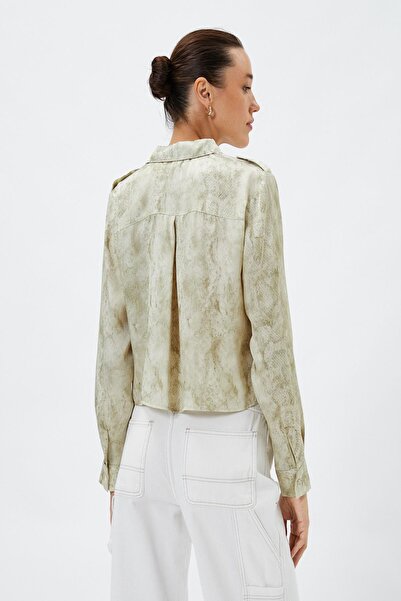Koton Γυναικείο πουκάμισο με πράσινο σχέδιο