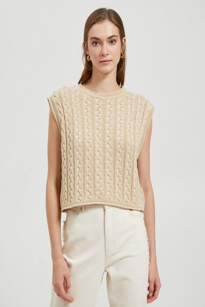 Koton Γυναικείο Μπεζ γιλέκο