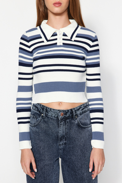 Trendyol Collection Светр з кроп-поло з коміром TWOAW24KZ01205 Светр з кроп-поло з коміром TWOAW24KZ01205