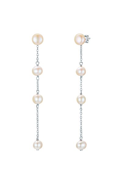 Valero Pearls Perlenohrhänger Ohrhänger Sterling Silber Süßwasser-Zuchtperle weiß
