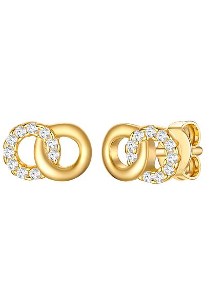 Rafaela Donata Silberohrstecker Ohrstecker Sterling Silber gelbgold Zirkonia weiß