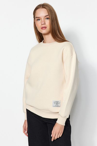 Trendyol Collection Open Stone Label Detailní Regular Crew Neck Pletená mikina TWOAW24SW00289