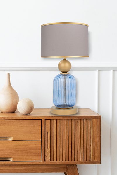 MINIMAL ETICARET VE BILGI TEKNOLOJILERI Lotus Royal Blue Glass Lampshade