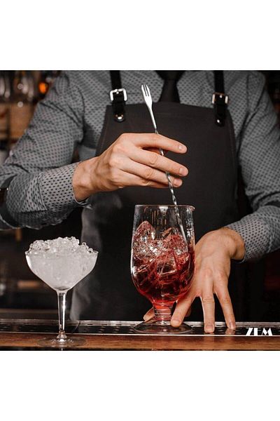 Zem Mojito Knocker and Cocktail Mixing Spoon with Fork