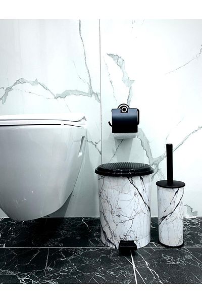 Elif Patterned Bathroom Set of 2