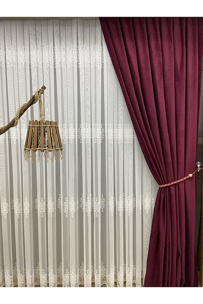 Akcan Close Pleat 1e 3 Pleat Suede Velvet Background Curtain
