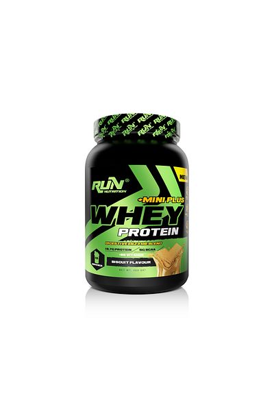 Run Nutrition Flavored Whey Protein Mini Plus Biscuit - 400g - 16 Serving Gifts