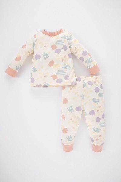 DeFacto Baby Girl Patterned Combed Cotton Long Sleeve Pajama Set