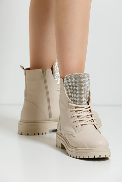 en7 Cream Women's Jewelled Boots P320