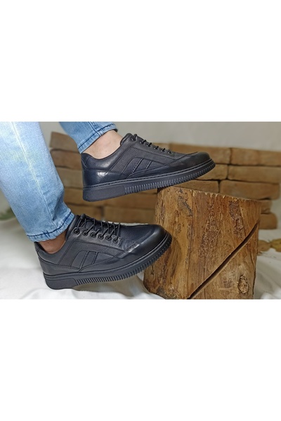 MODESA BY KAVCAR Genuine Leather Black Daily Men's Leather Casual Shoes