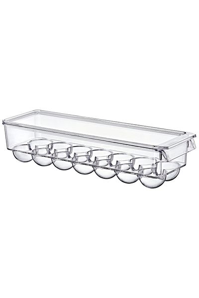 Ecolux 14-Piece Egg Storage Container with Lid Transparent Organizer Egg Holder Inside the Cabinet